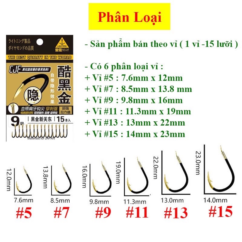 Lưỡi câu carbon cao cấp/ móc có rãnh và đầu lưỡi tam giác sắc bén