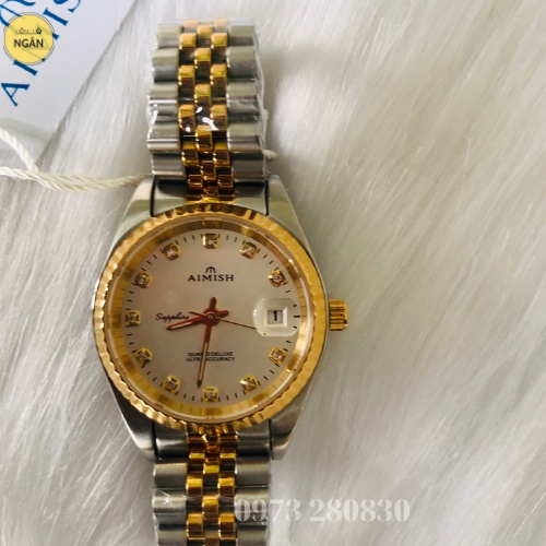 Đồng Hồ Nữ AIMISH chính hang đính đá mạ vàng thời trang sang chảnh size28mm