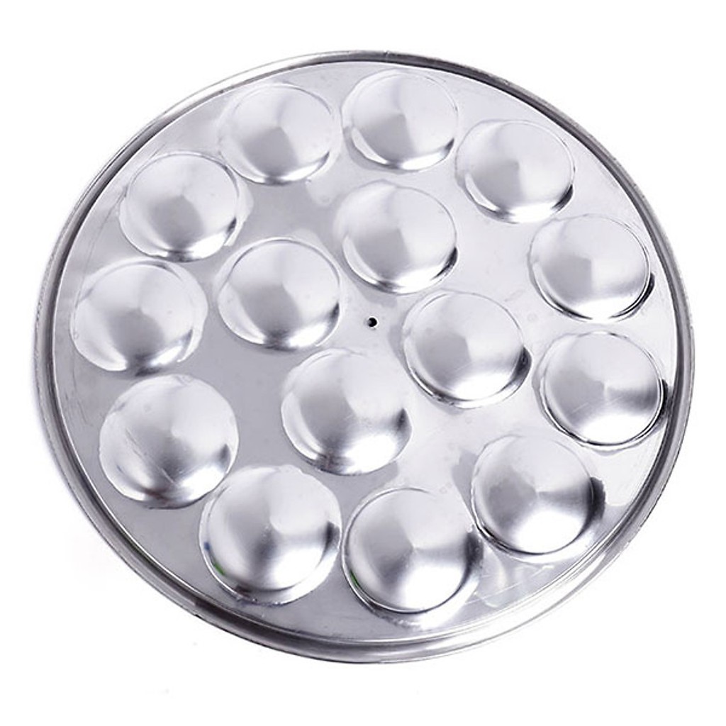 Khuôn Làm Bánh Bèo Đường Kính 26CM 15 Lỗ Inox Sáng Bóng