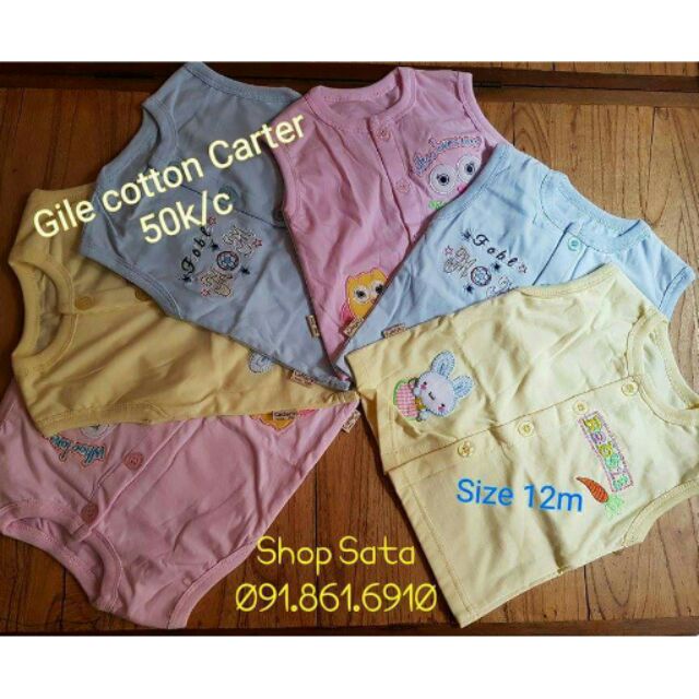 Áo gile cotton carter cho bé,chỉ 50k/1c