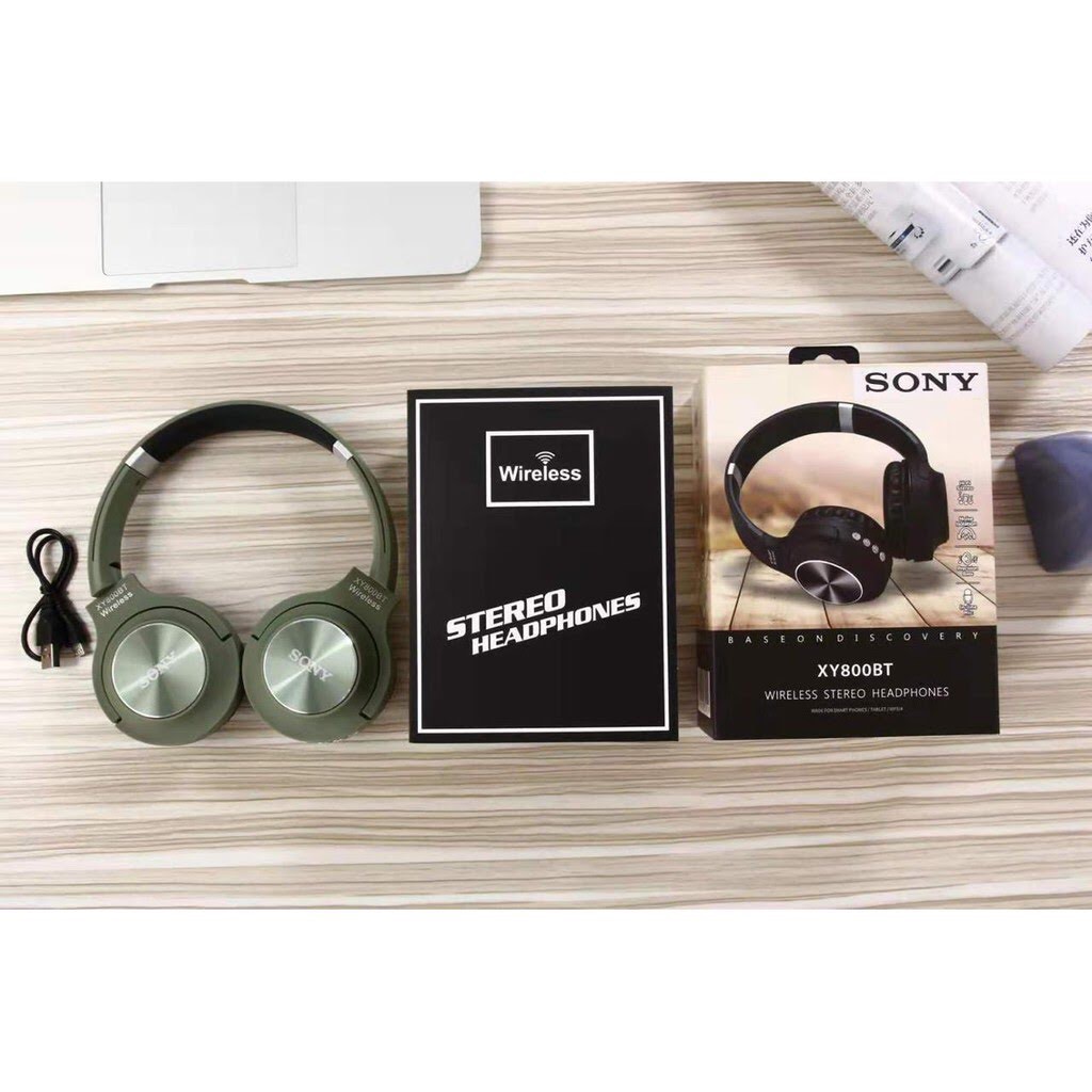 Tai Nghe Nhạc Headphone Bluetooth Chụp Tai Không Dây Có Micro SONY XY 800BT Điện Thoại CHùm Tai có hỗ trợ tHẺ NHỚ