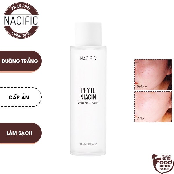 Nước Hoa Hồng Dưỡng Trắng, Dưỡng Ẩm, Sáng Mịn Da NACIFIC Phyto Niacin Whitening Toner 150ml