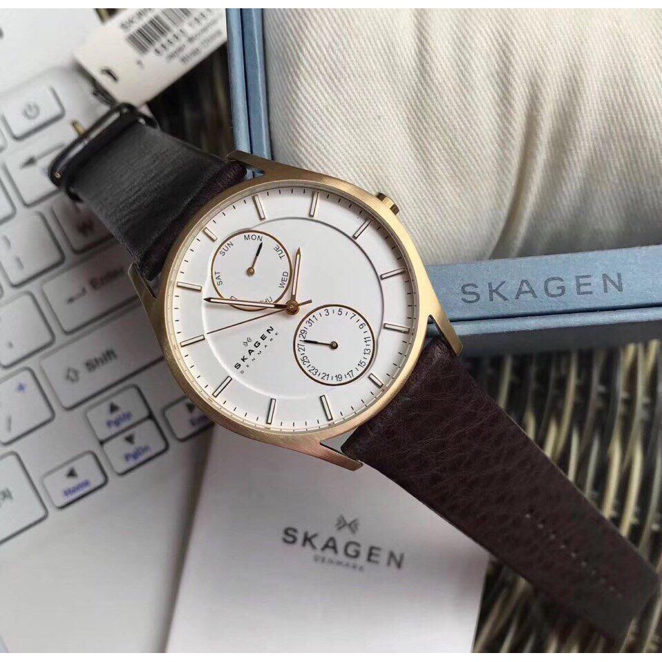 Đồng hồ skagen nam chính hãng dây da