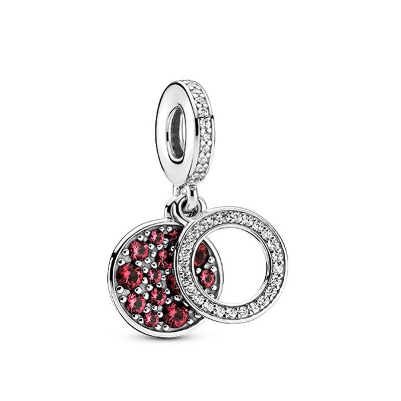 charm pan treo đính đá trơn đù màu bạc s925 cao cấp