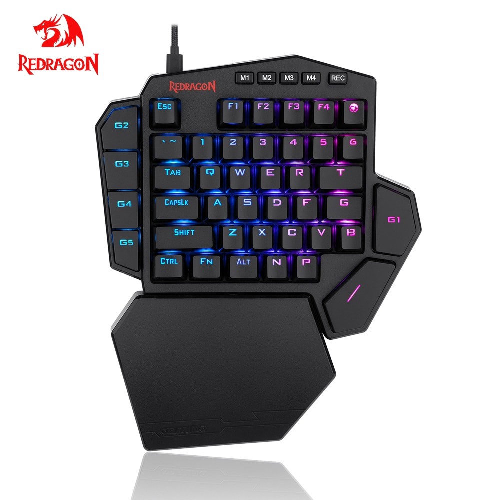 Bàn phím cơ Redragon DITI K585 RGB công tắc xanh lam 42 phím kèm 7 phím macro chuyên dụng cho FPS