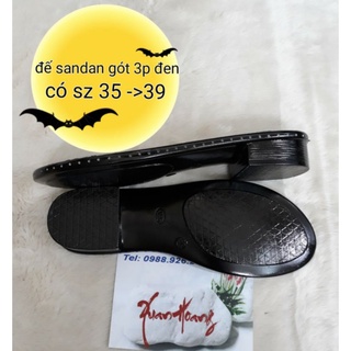 Đế sandan cao 3cm màu đen sz 35-36-37