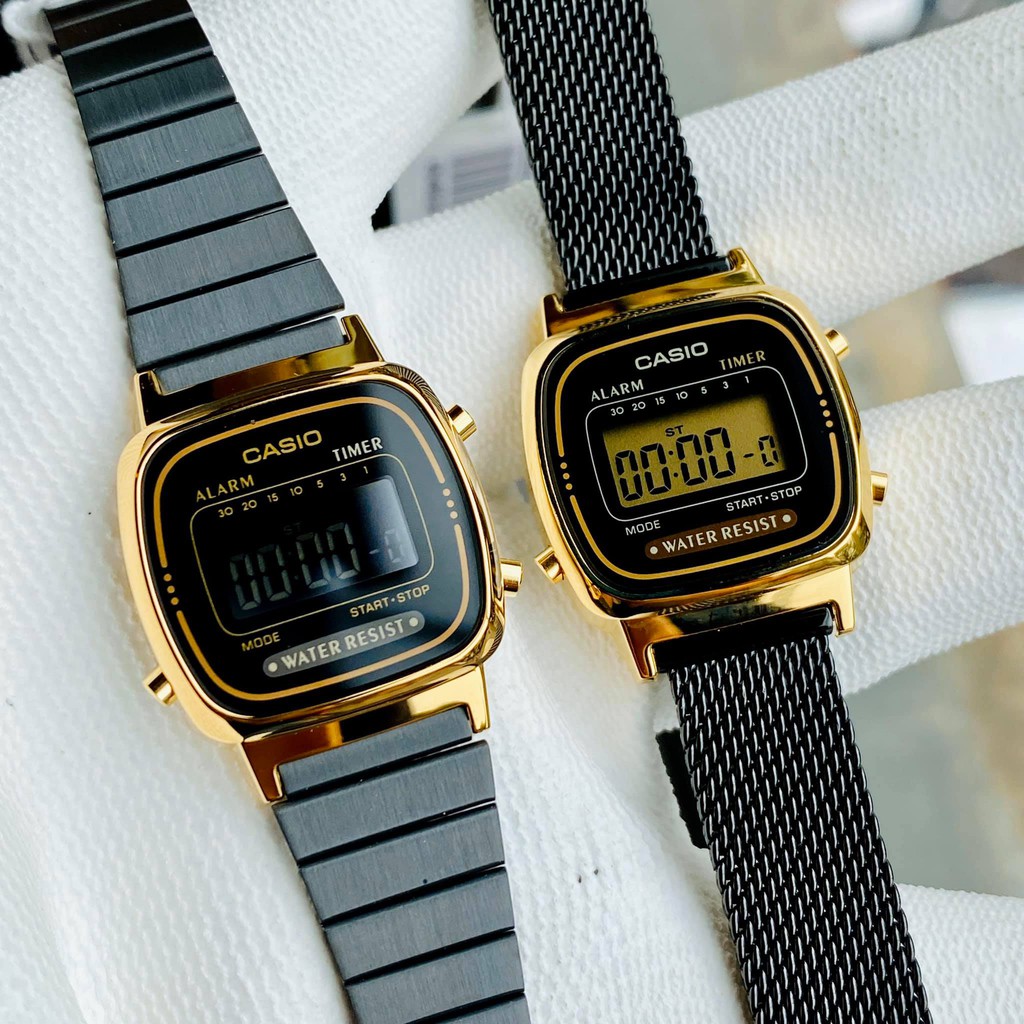 Đồng hồ nữ Casio LA670 Black & Gold