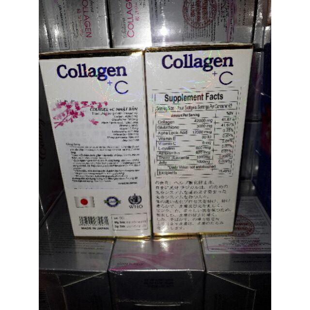 Viên Collagen + C Glutathione 42000mg làm đẹp da, nám da, vàng da, chỗng lão hoá da