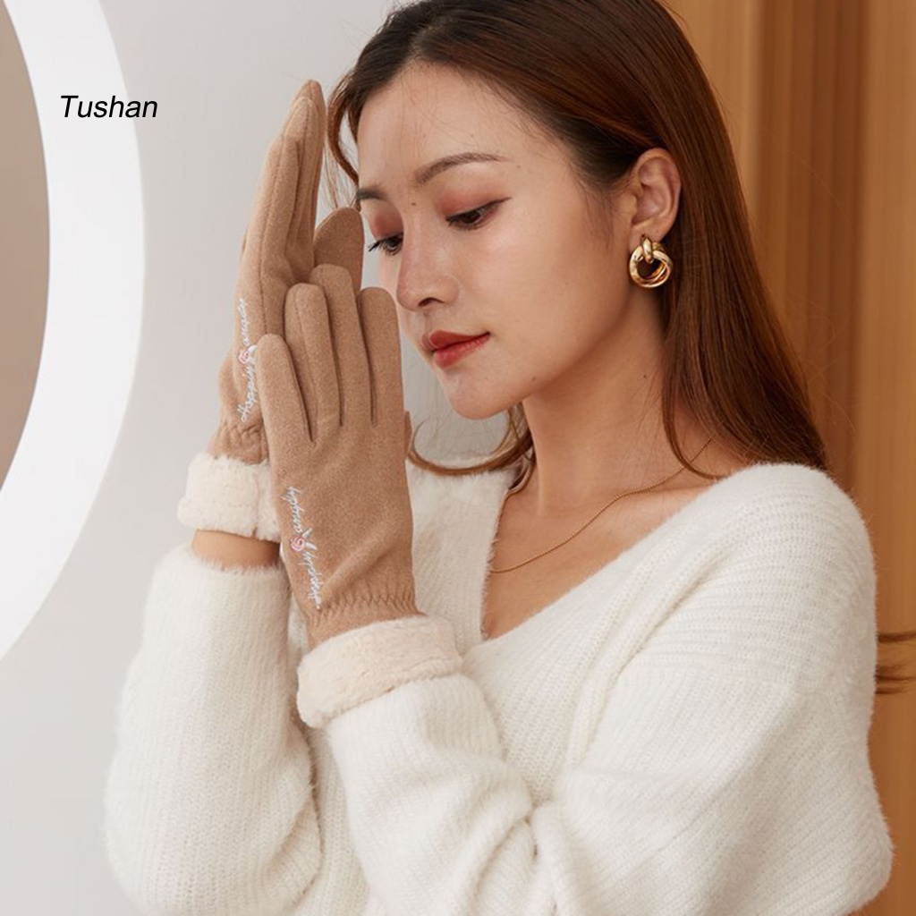 1 Đôi Găng Tay Lái Xe Chống Gió Dày Dặn Cho Nữ