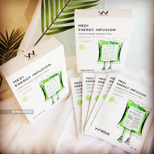 COMBO 5 Hộp 10 mặt nạ phục hồi, trẻ hóa da Wonjin Effect Medi Energy Infusion Mask 30ml