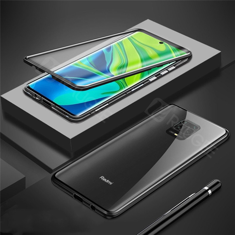 Ốp điện thoại 2 mặt kính cường lực nam châm cho Xiaomi Redmi Note 9s