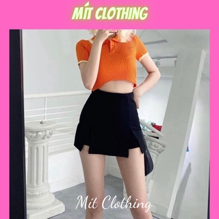 Chân váy xẻ tà 2 bên kèm quần trong ảnh thật