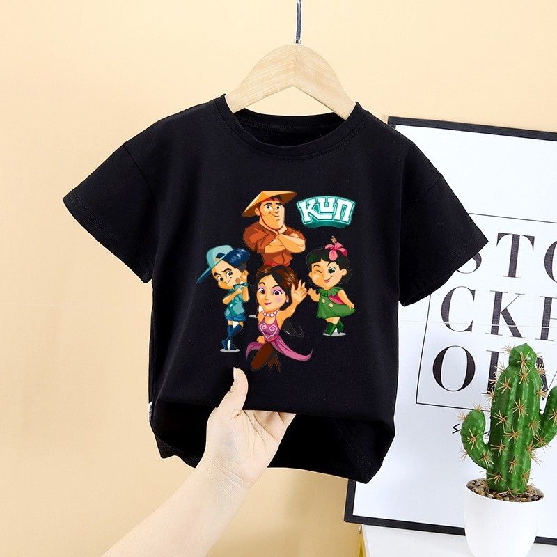 áo Kun bé gái tám tuốt áo kun bé trai áo gia đình Kun chất cotton mịn mát bán SĨ