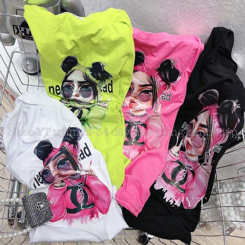 Áo thun nữ dáng thụng free size túi zip co dãn 4 chiều