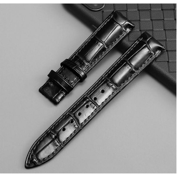 Dây đồng hồ Casio da bê vân cá sấu bóng có 3 màu cao cấp size 18/20/22mm TẶNG KÈM CHỐT