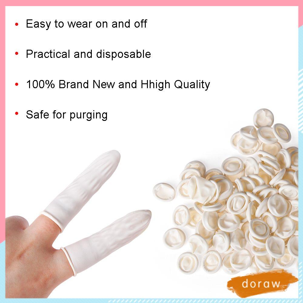 [Hàng mới về] Set 100 đồ bọc ngón tay bằng cao su tự nhiên chống trượt bảo vệ an toàn tiện dụng khi làm móng
