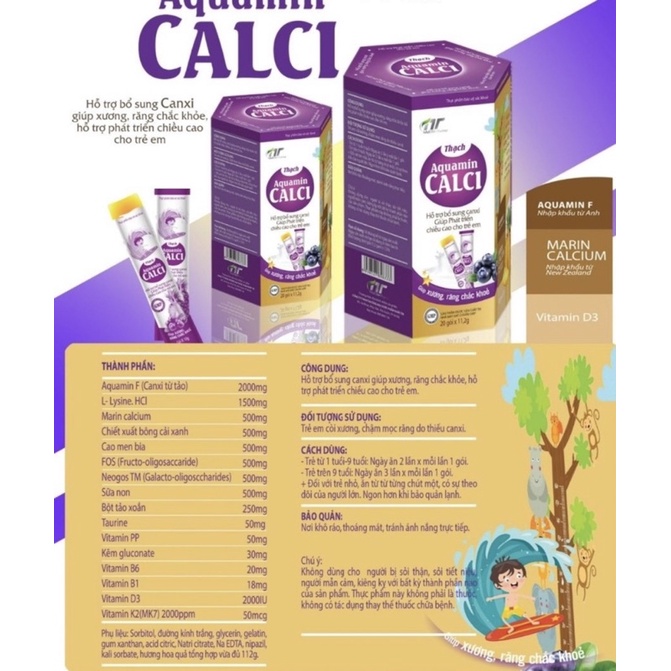 Thạch Calci - Hỗ trợ bổ sung calci cho bé ( Hộp 20gói )