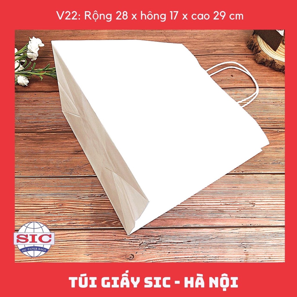 [SET 10 CHIẾC] TÚI GIẤY KRAFT V22: 28x17x29 cm CÓ QUAI ( ẢNH THẬT)