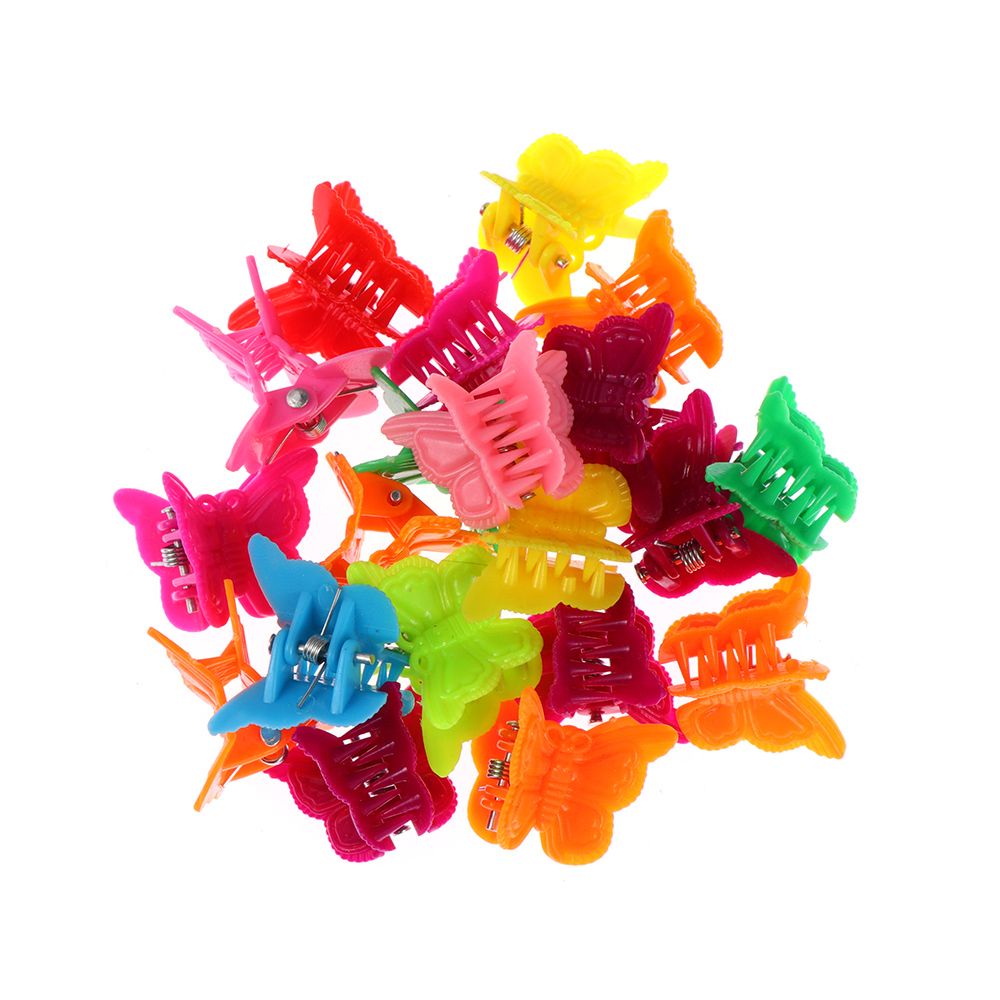 USNOW Hair Accessories Headwear Plastic Hairpin Claw Clips 20/50/100Pcs Fashion Baby Children Mini Clips Mixed Color Butterfly Hair Clips