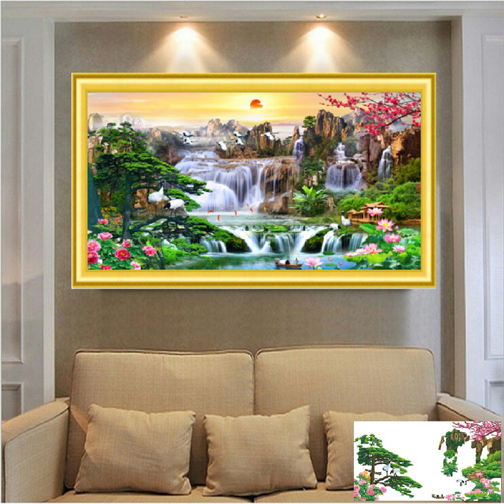 117*62CM TRANH ĐÍNH ĐÁ PHONG CẢNH TRANH CHƯA ĐÍNH LV288