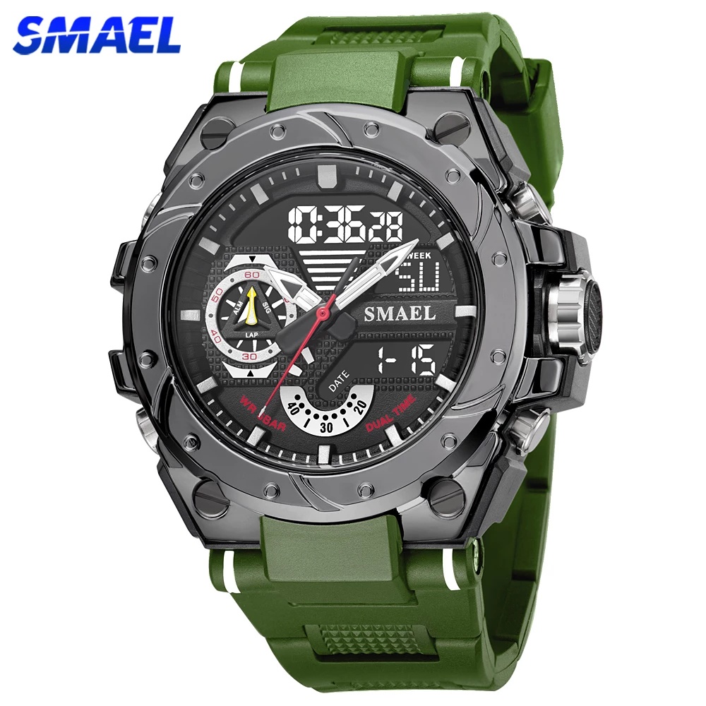 Đồng Hồ Quartz SMAEL 8060 Chống Thấm Nước Với Màn Hình Hiển Thị Kép Sang Trọng