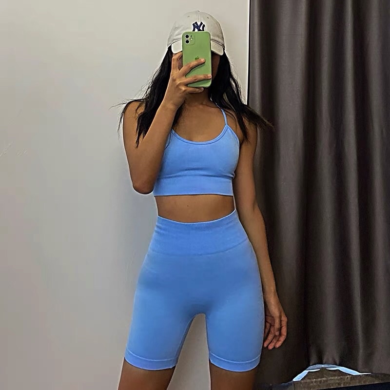 Set bộ quần đùi áo 2 dây tập gym BT