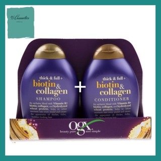 Dầu gội + dầu xả ogx thick & full + biotin & collagen 385ml usa