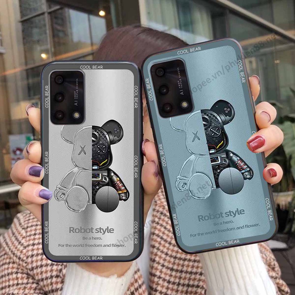 Ốp Oppo A74 / A94 / A95 bear, k@ws thương hiệu phong cách ốp lưng thời trang cao cấp