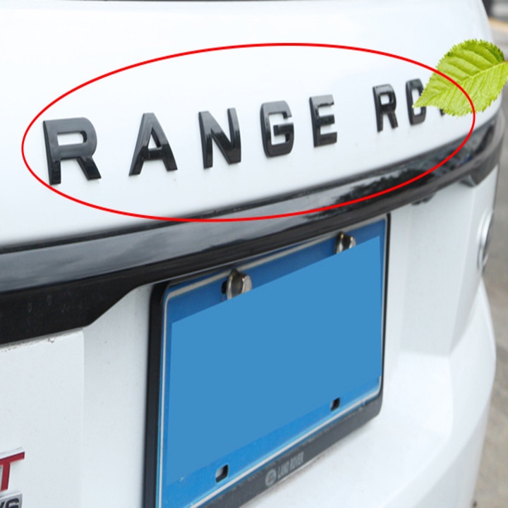 Decal tem chữ Ranger Rover inox dán đầu hoặc đuôi xe ô tô