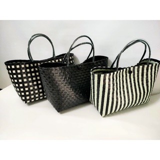 giỏ xách đan tay, làn đi chợ, giỏ đan dây nhựa  size to 40cm