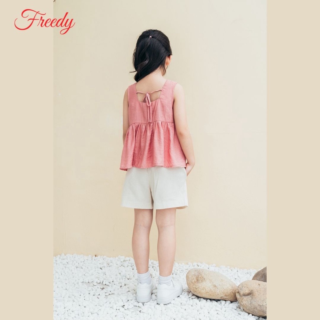 Bộ đồ 2 dây bé gái thêu thổ cẩm Freedy Kids KAH2202