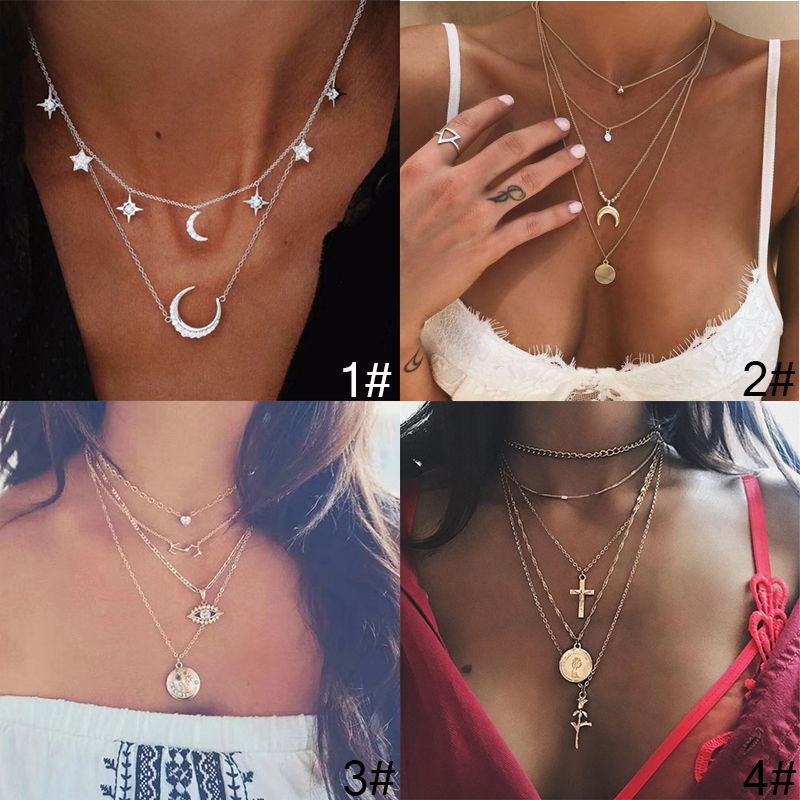 Vòng Cổ Choker Hợp Kim Nhiều Lớp Thời Trang Dành Cho Phụ Nữ