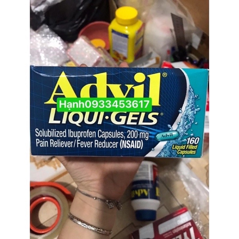 (hàng Mỹ) hộp advill liqui gel 160 viên