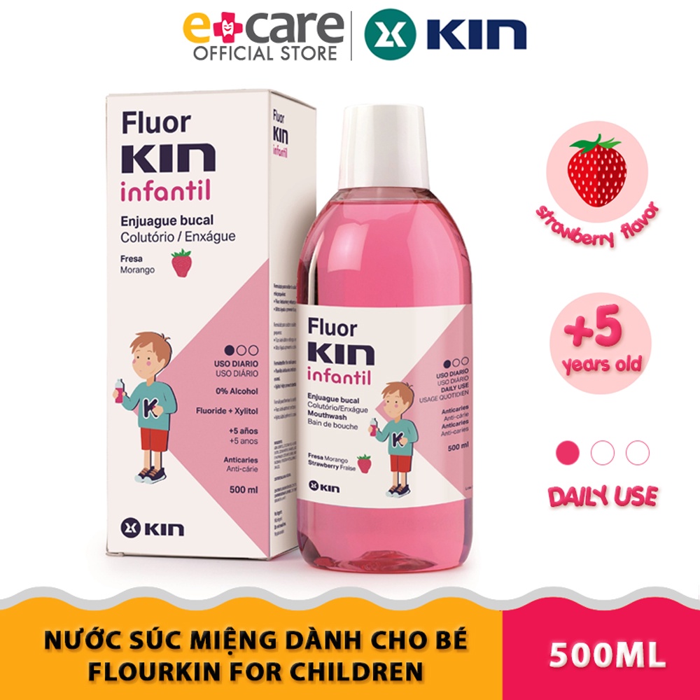 Nước súc miệng FLUOR KIN CHILDREN INFANTIL ngừa sâu răng cho trẻ em từ 5 tuổi 500ml