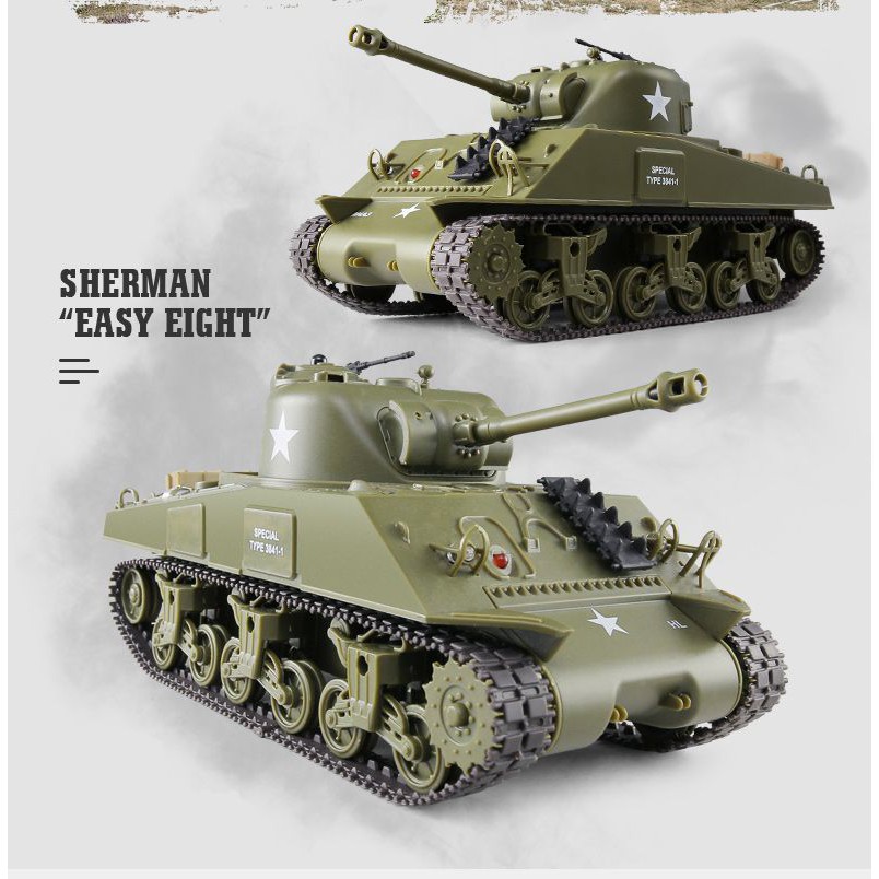 Xe Tank Heng long cỡ nhỏ 1/30 XE TANK M4A3 SHERMAN điều khiển từ xa âm thanh sống động như thật