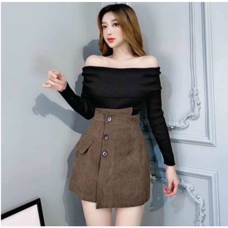 ÁO KIỂU THUN GÂN HỞ VAI TAY DÀI NỮ A2//Thiên Yết