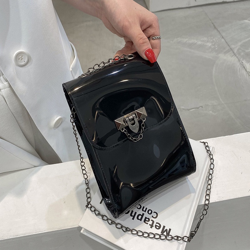 Túi đeo chéo IELGY hình vuông màu kẹo có khóa gài thời trang đường phố cao cấp