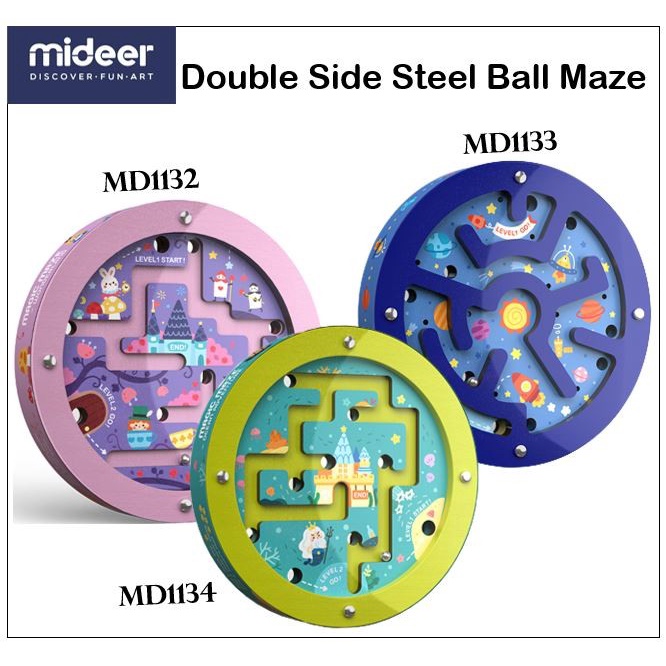 Mideer Đồ Chơi Mê Cung Hai Mặt Bằng Thép Thú Vị Giáo Dục Cho Bé