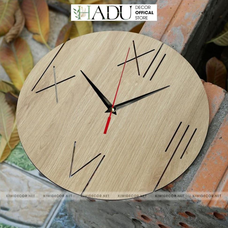 Đồng Hồ Treo Tường Kim Trôi Bằng Gỗ Vintage Decor Trang Trí Tối Giản - HaduDecor