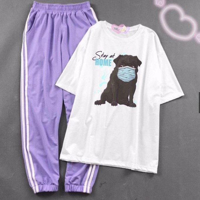 Sét Đồ Bộ Nữ Xinh Cute Quần Phối Áo Thun Nữ Form Rộng Mặc Mùa Hè, Mặc Ở Nhà, Phong Cách Teen Hàn Quốc (NHIỀU MẪU)