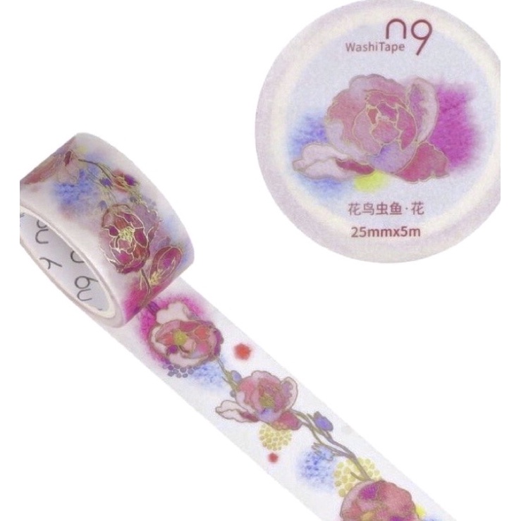 (Chiết theo chu kỳ) Băng dính washi tape hoạ tiết cổ phong nha N9 #3