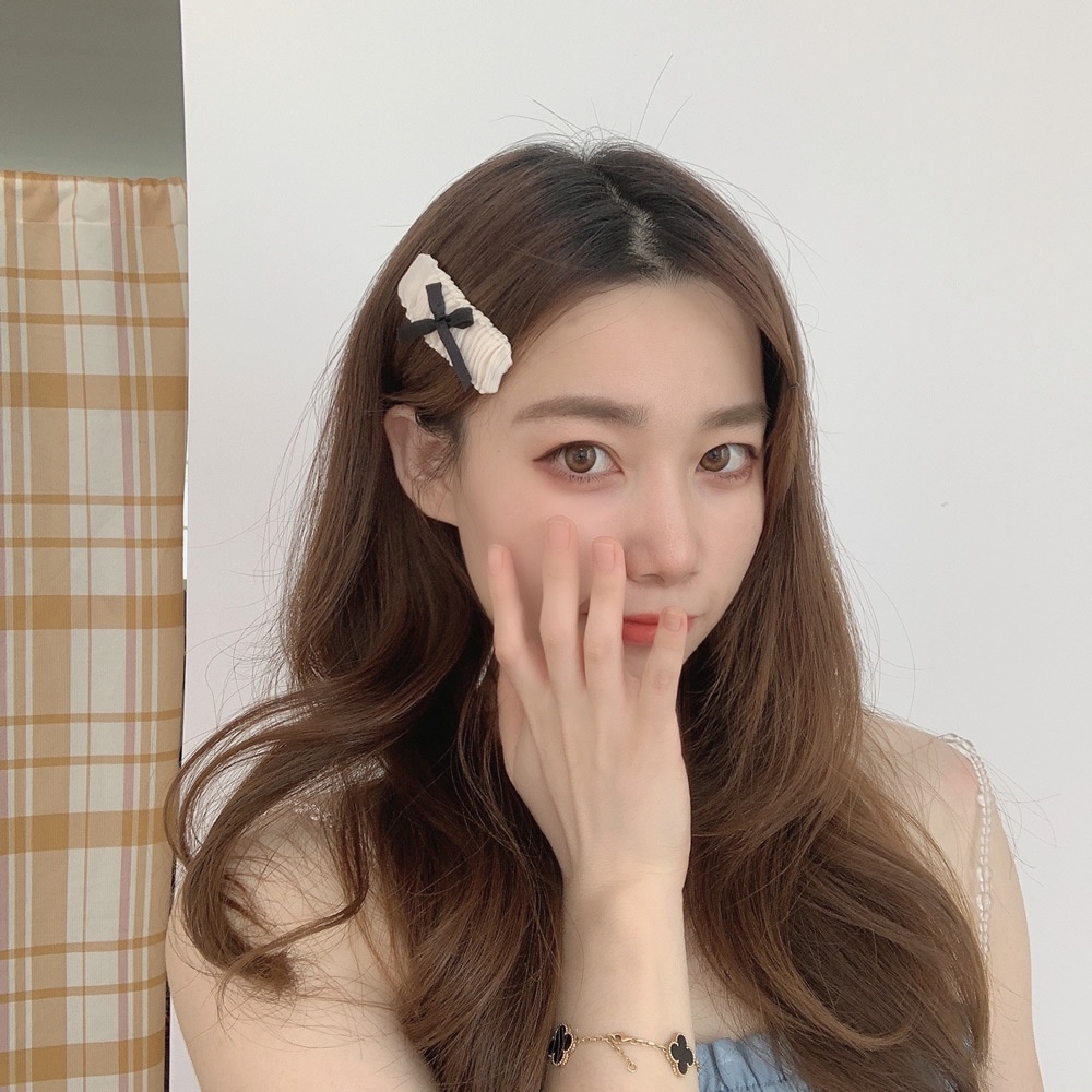 Băng Đô Cài Tóc Phối Nơ Xếp Ly Phong Cách Công Chúa Nhật Bản Cho Nữ