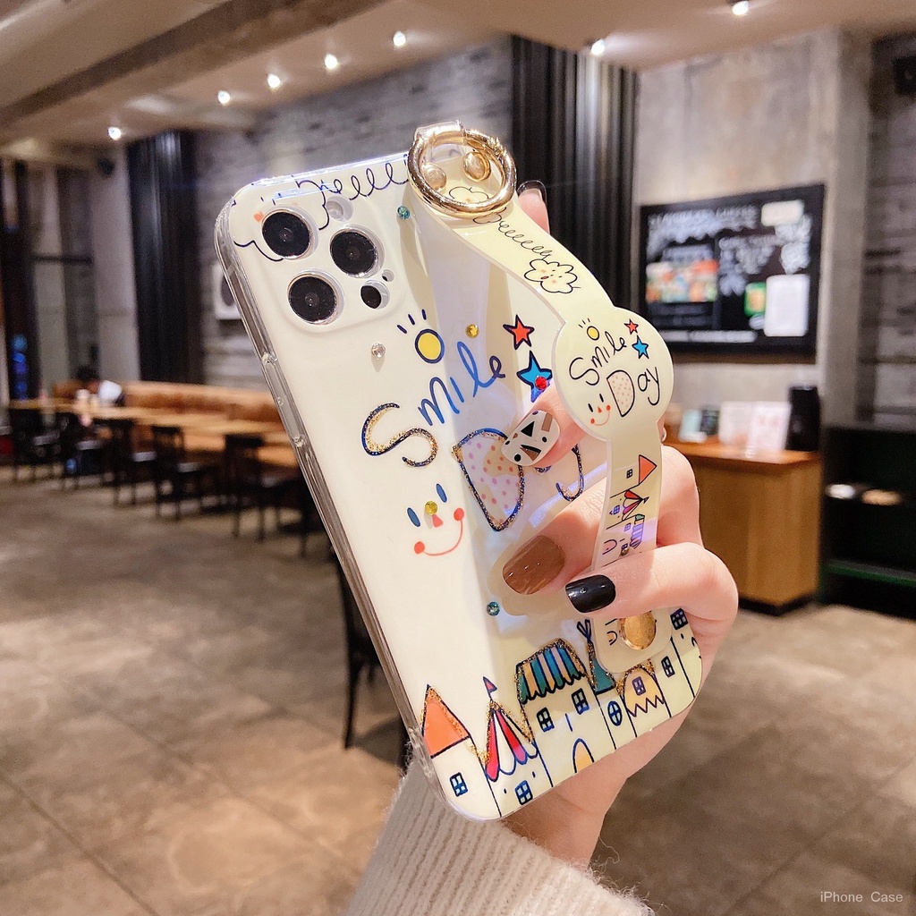 Bao Da Điện Thoại Họa Tiết Lâu Đài Cho iphone x 11 12 13 14 15 pro max plus Ốp