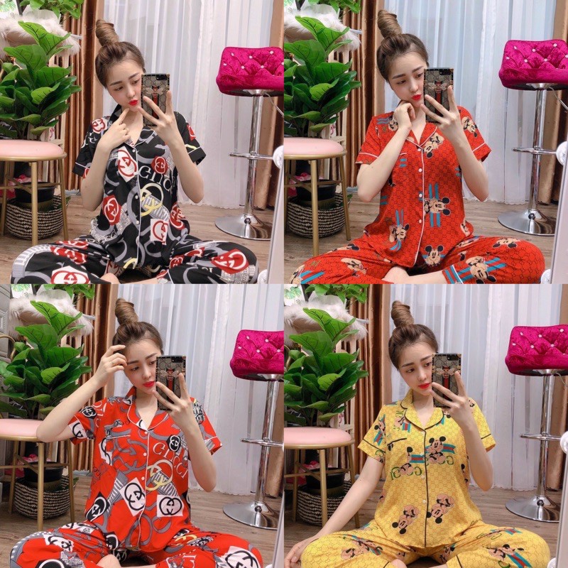 Bộ Pijama họa tiết caro tay cộc