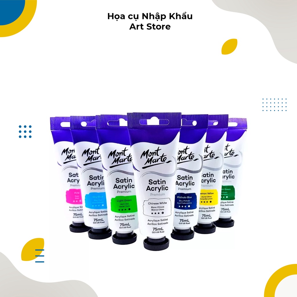 Màu Acrylic Satin Mont Marte Cao Cấp 75ml