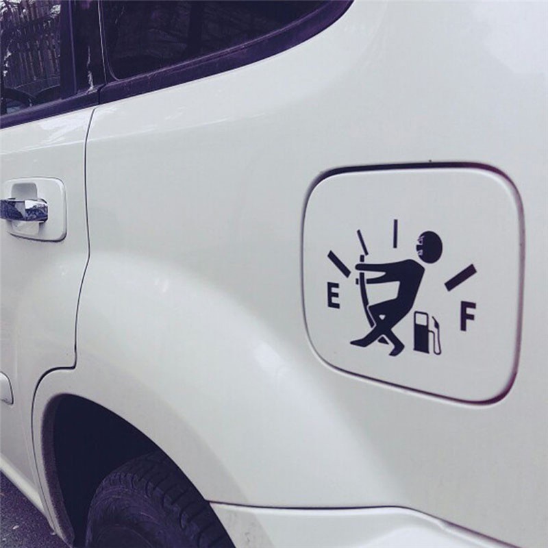 Nhãn dán nắp bình xăng chất liệu vinyl cho xe hơi