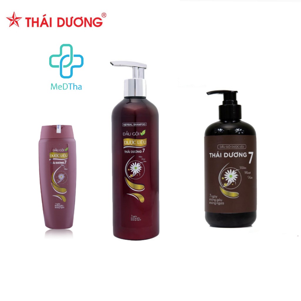 Dầu Gội và Dầu Xả Dược Liệu Thái Dương 7 - Giảm Rụng Tóc, Dưỡng Tóc (Chai 200ml/480ml/600ml/1100ml) [Chính Hãng]