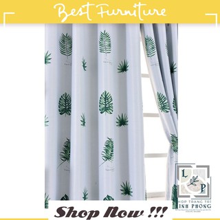 [san pham hot 2020] Rèm treo cửa chiếc lá xanh (chiều cao cố định 2m (nhiều kích thước, vải dày đẹp))