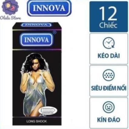 BAO CAO SU INNOVA [ KÉO DÀI THỜI GIAN]  LONG SHOCK - HỘP 12 BAO KÉO DÀI THỜI GIAN QUAN HỆ