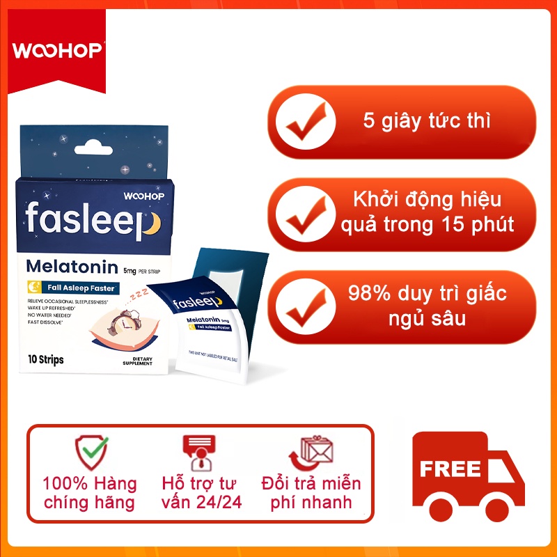 WooHopThực Phẩm Bổ Sung Giúp Ngủ Ngon Hơn Melatonin 5mg
